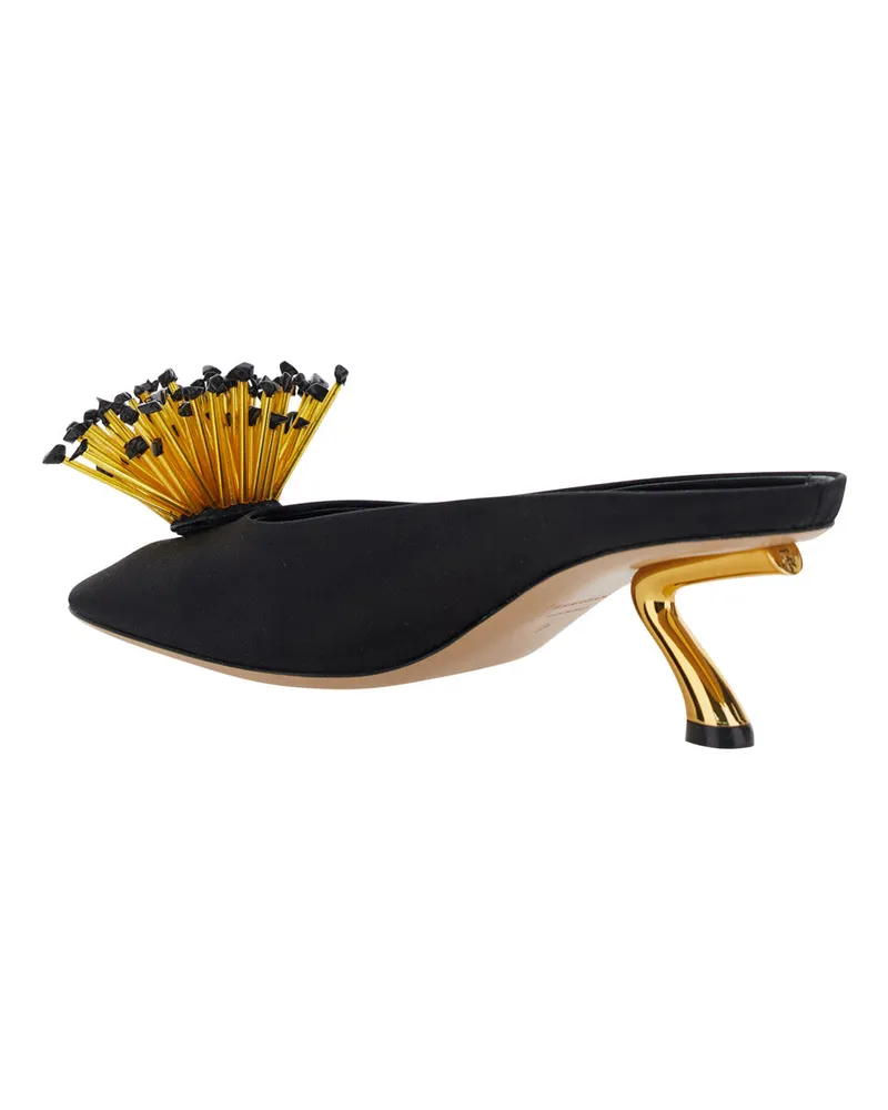 Ferragamo Women's Heeled Sandals Black Fabric Black