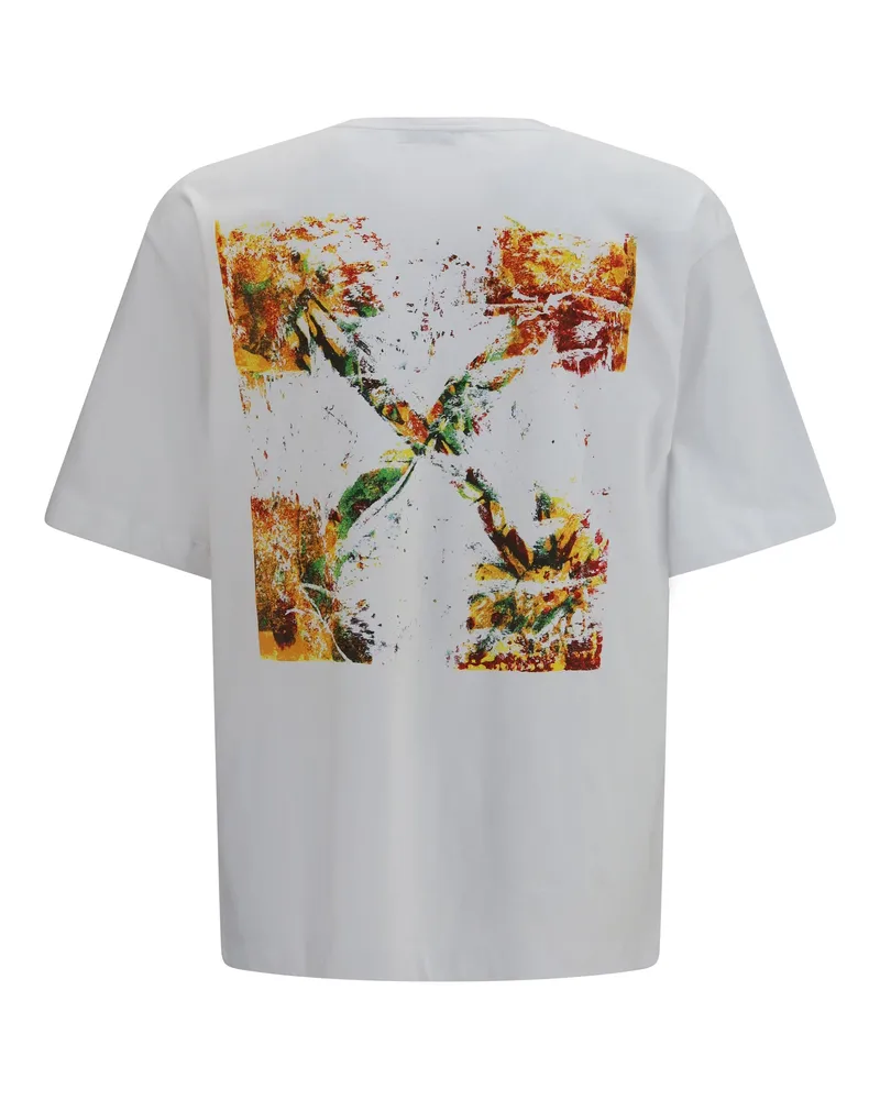 OFF-WHITE Men's Spices Arrow Skate T-Shirt White Cotton T-Shirts And Polos White