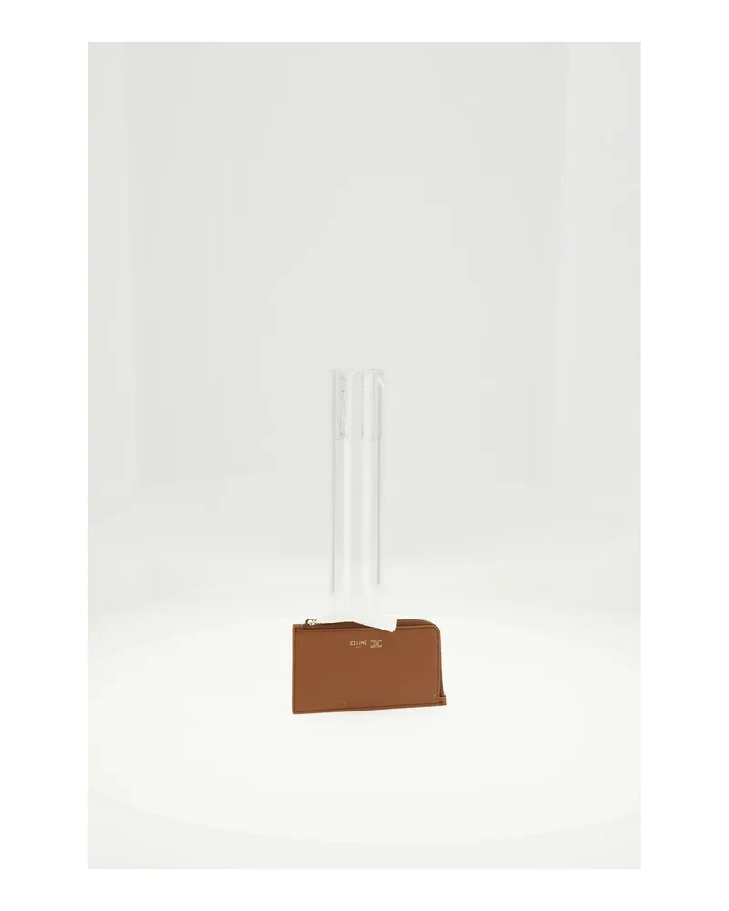 Celine Women's Long Zipped Card Holder Soft Tan-Soft Cream Calf Leather (bos Taurus) Wallets & Purses Tan/soft Brown