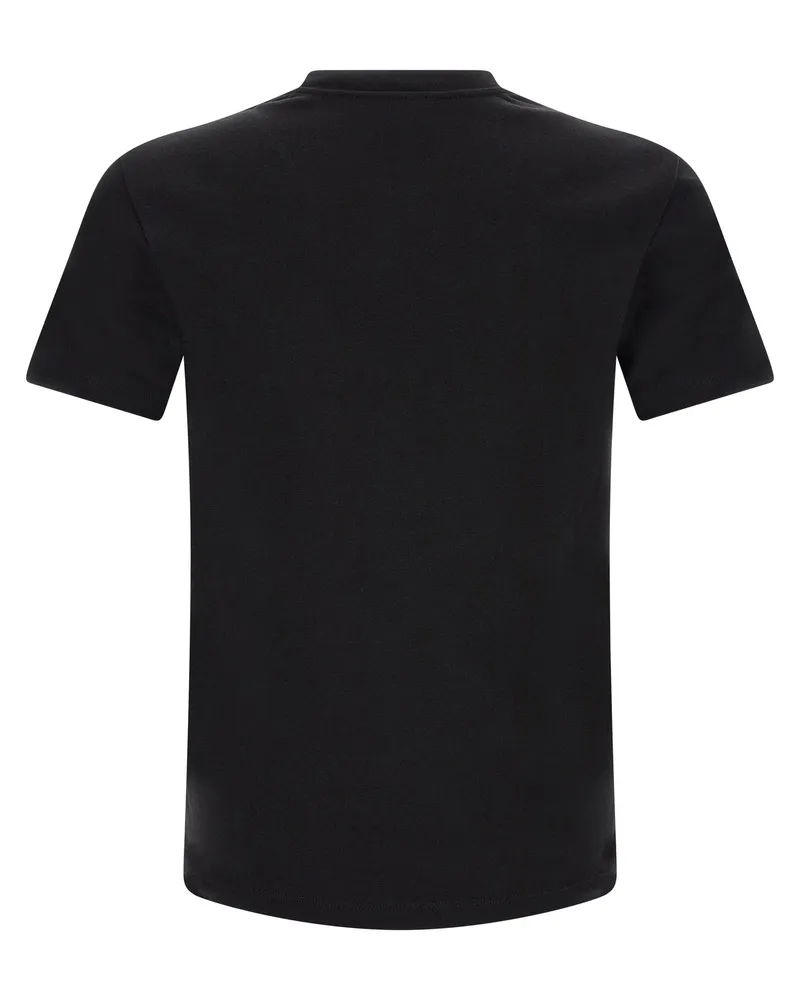 Saint Laurent Logo-Embroidered Cotton T-Shirt — Black Black