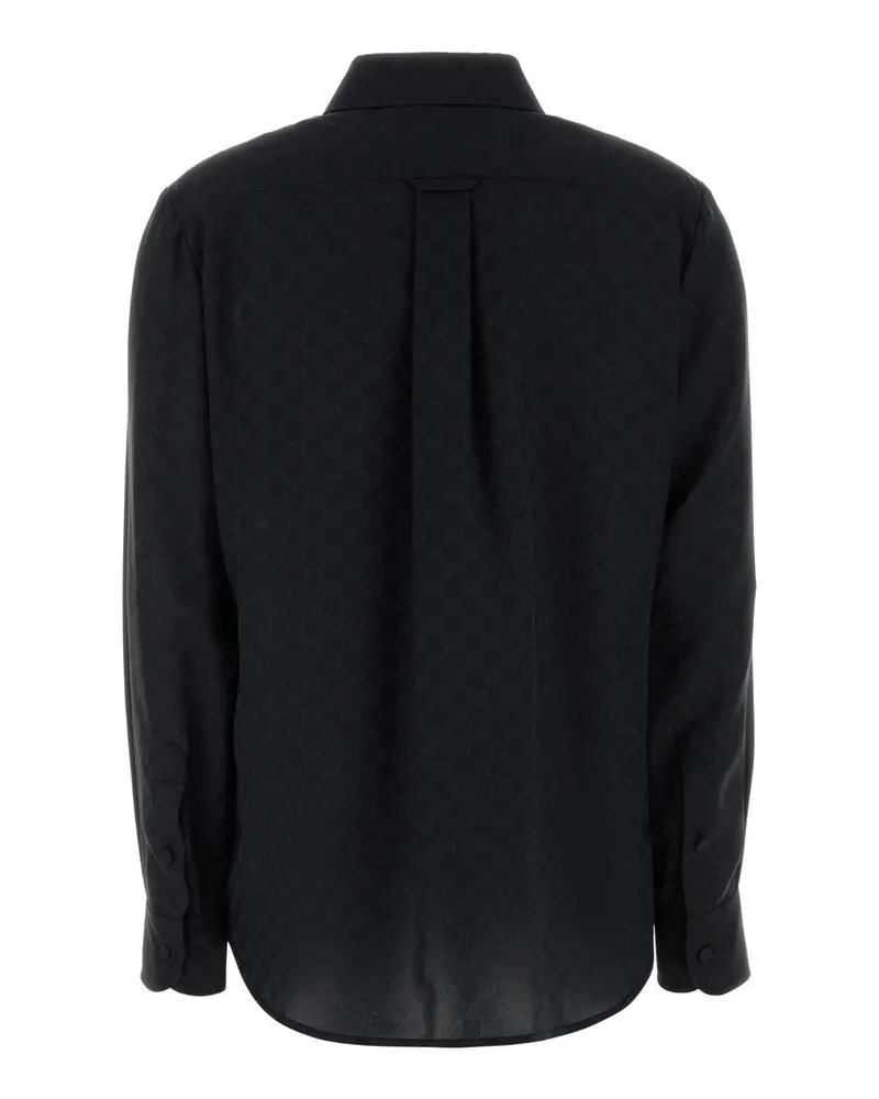 Gucci Women's Silk Crepe Shirt Black Sweater Black