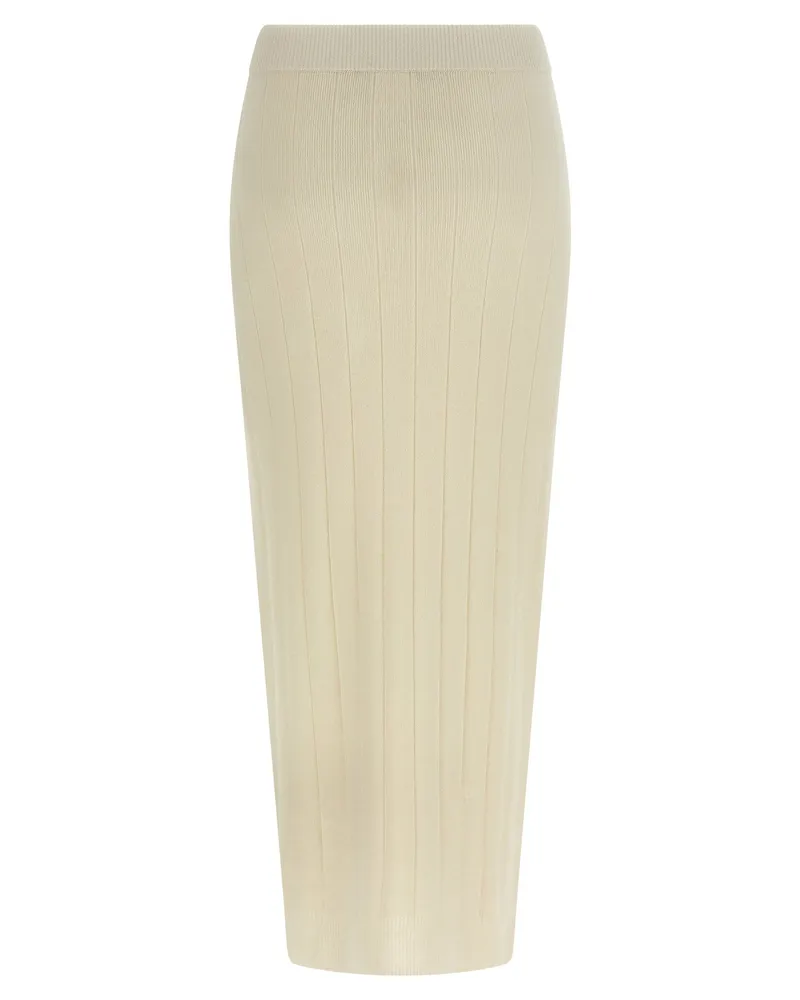 Max Mara Women's White Cashmere Midi Skirt White