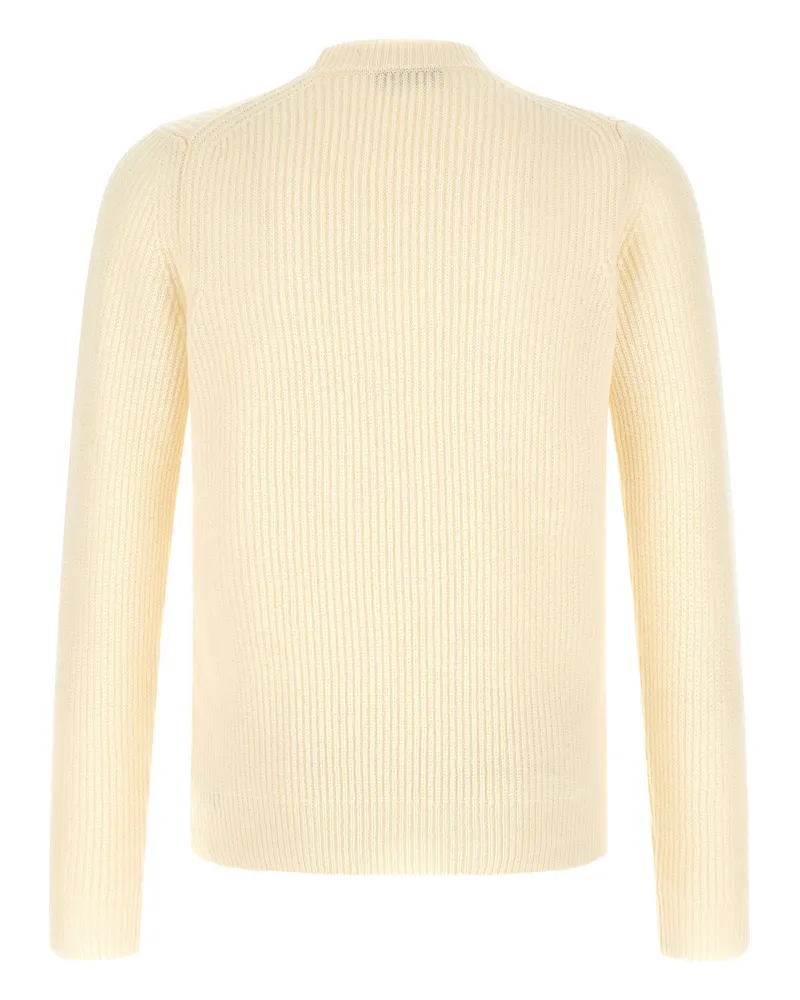 Zanone Ribbed Virgin Wool Sweater — Cream Cream
