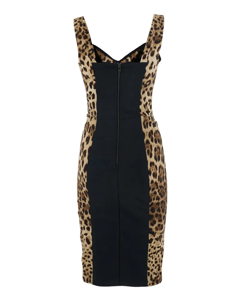 Dolce & Gabbana Women's Midi Dress Brown Stretch Silk Blend Brown