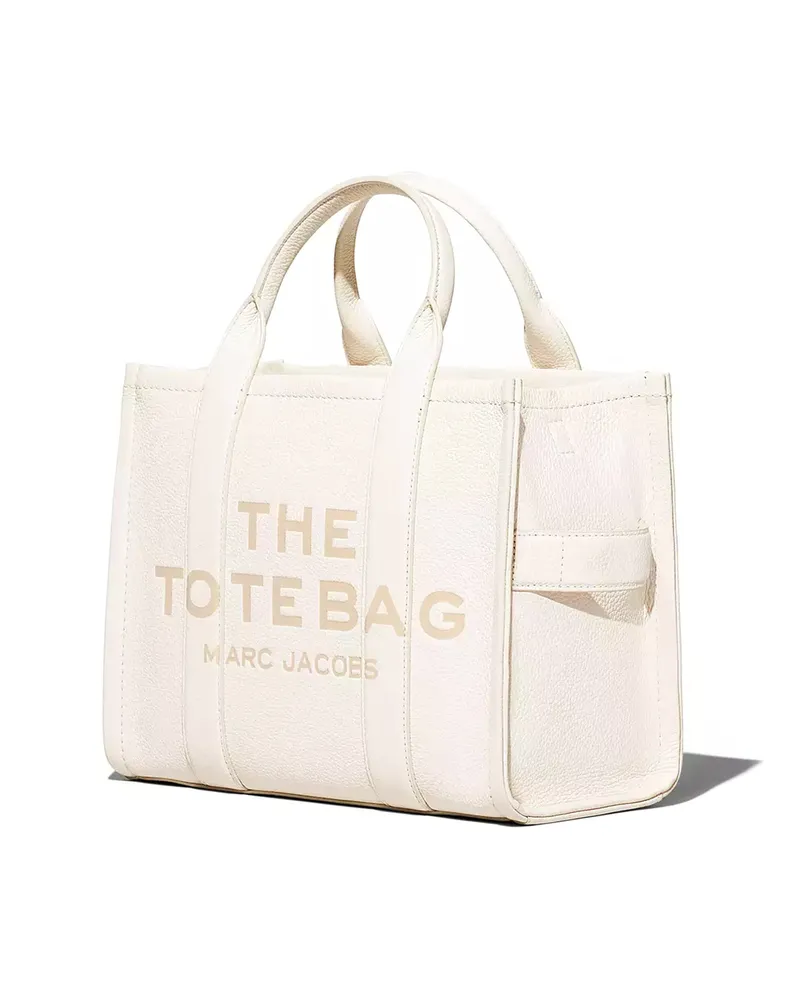 Marc Jacobs Women's Tote Bag Medium Leather Cotton-Silver Cow Shoulder Cotton/silver White