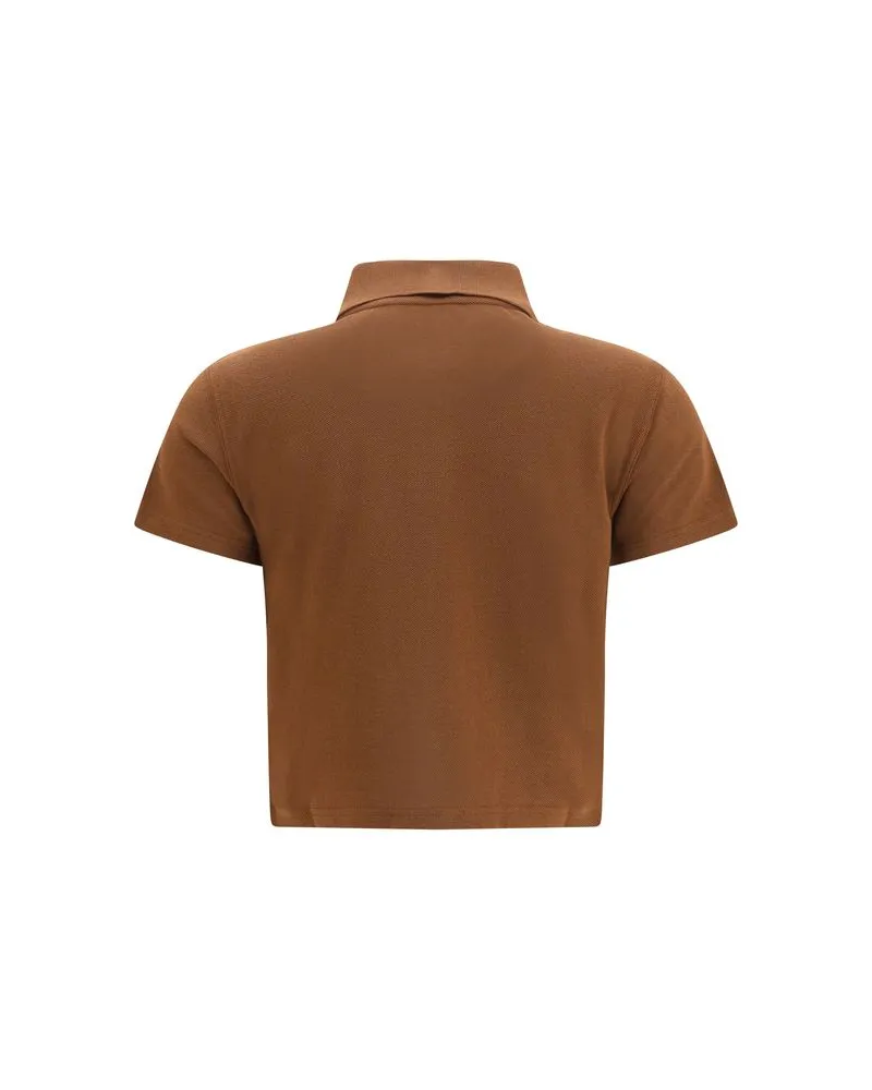 Saint Laurent Women's Brown Cotton Polo Shirt Brown