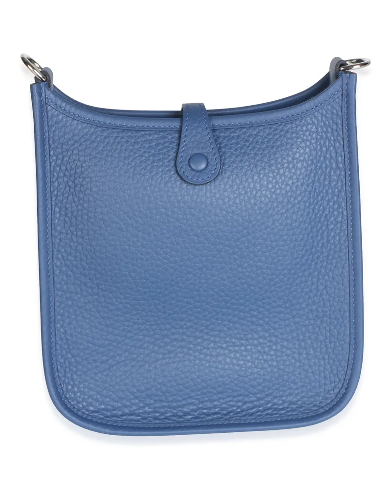 Hermès Bleu Tie Clemence Evelyne Tpm 16 Phw Blue Leather Bag Blue