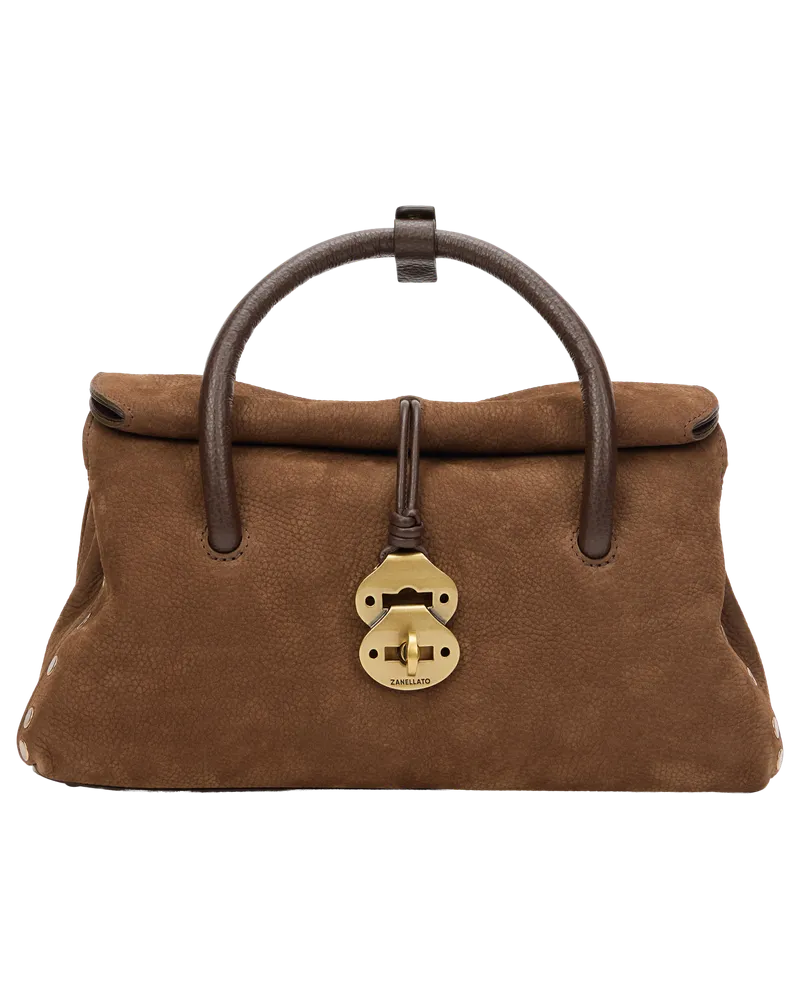 Zanellato Dotta S Calfskin Leather Top Handle Bag — Brown Brown