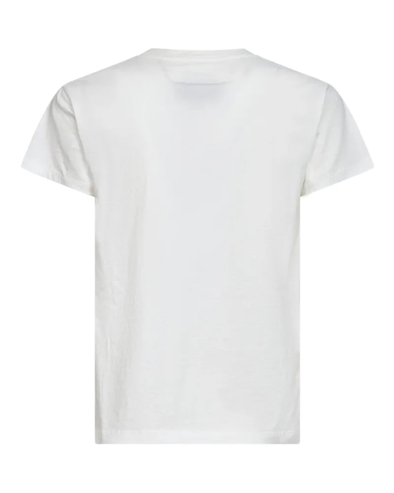 Maison Margiela Women Breathable Cotton Jersey Numeric T-Shirt Off-White T-Shirts & Jerseys White