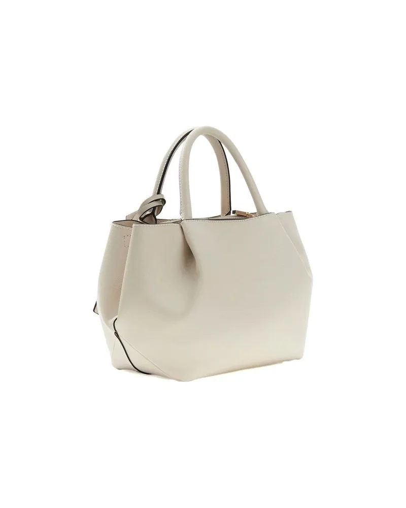 Guess Women's Satchel Off White Polyurethane Satchel-bags Beige