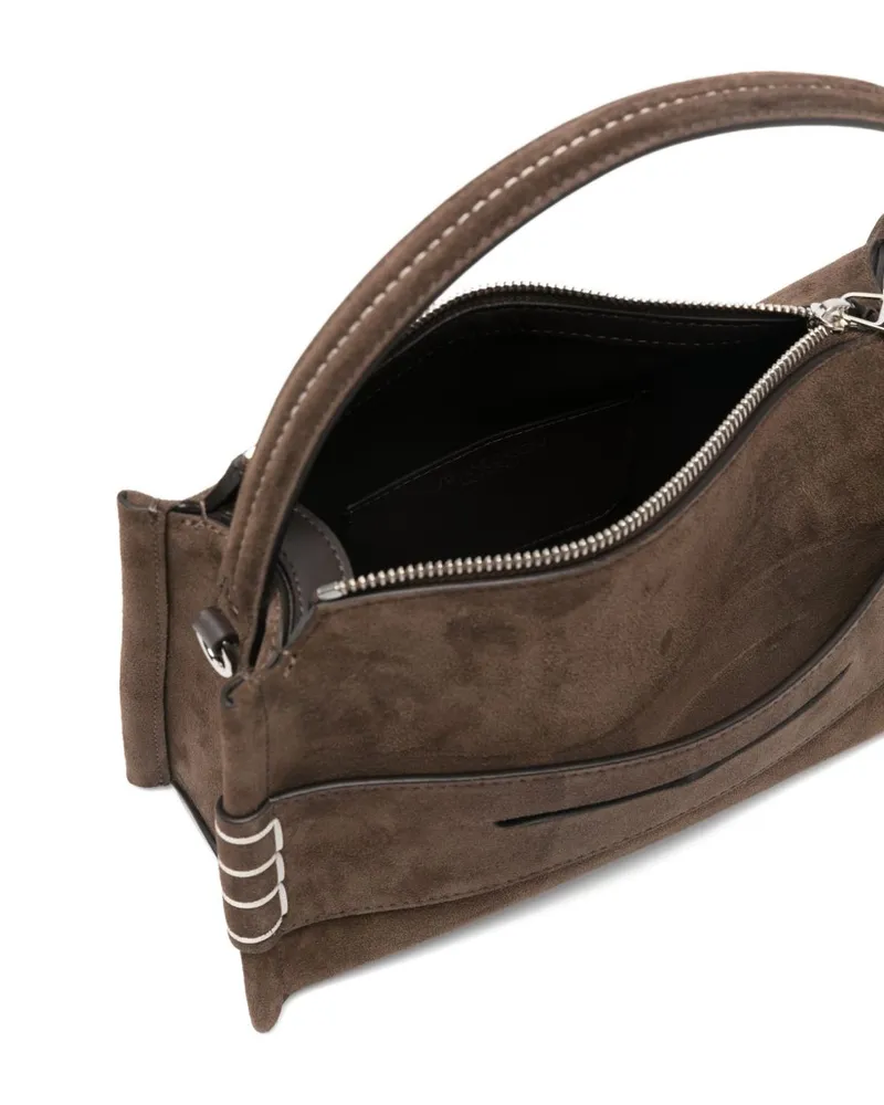 032c Suede Top Handle Shoulder Bag — Brown Brown