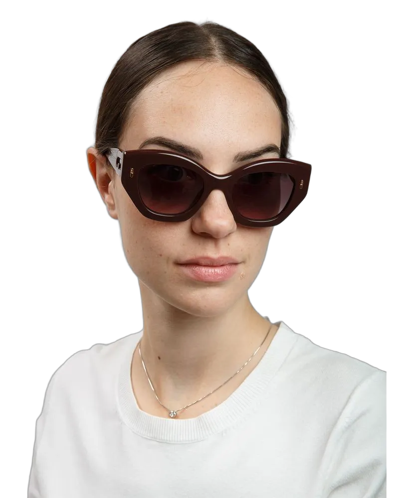 Furla Women's Sunglasses Glossy Full Brown Acetate Brown