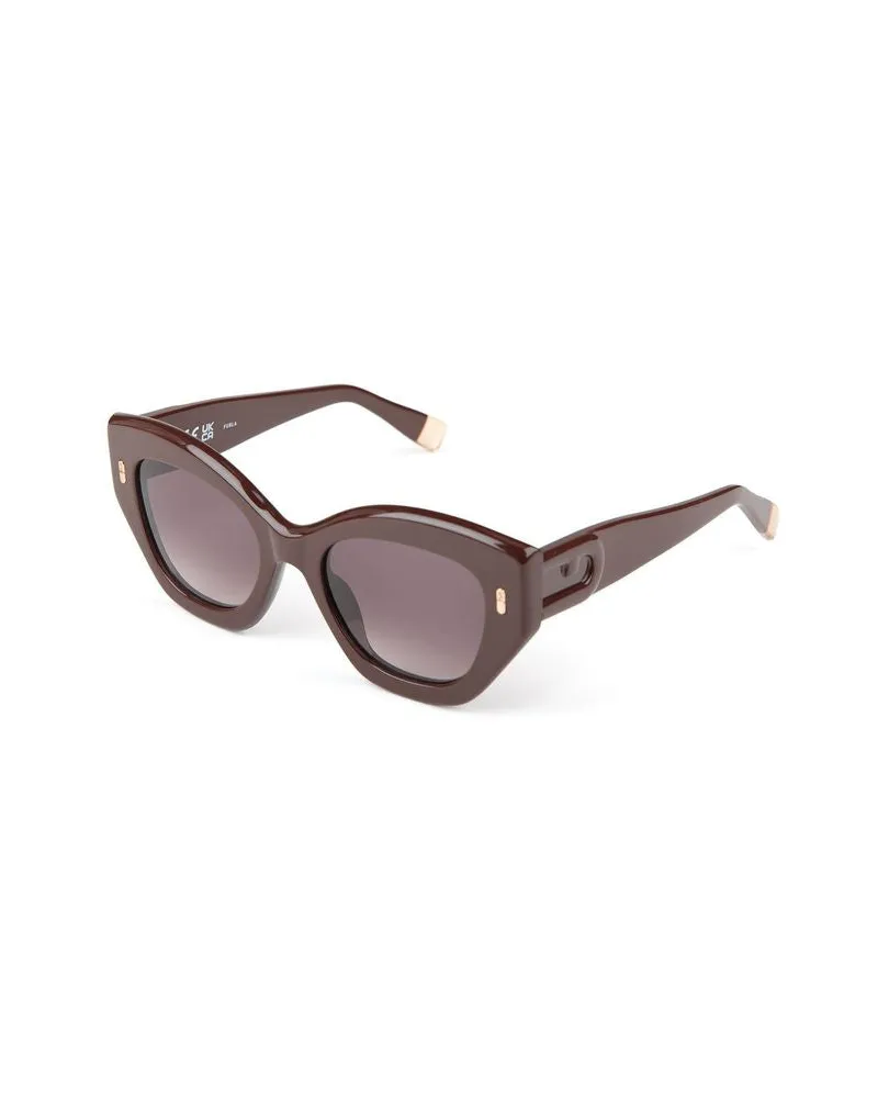 Furla Women's Sunglasses Glossy Full Brown Acetate Brown