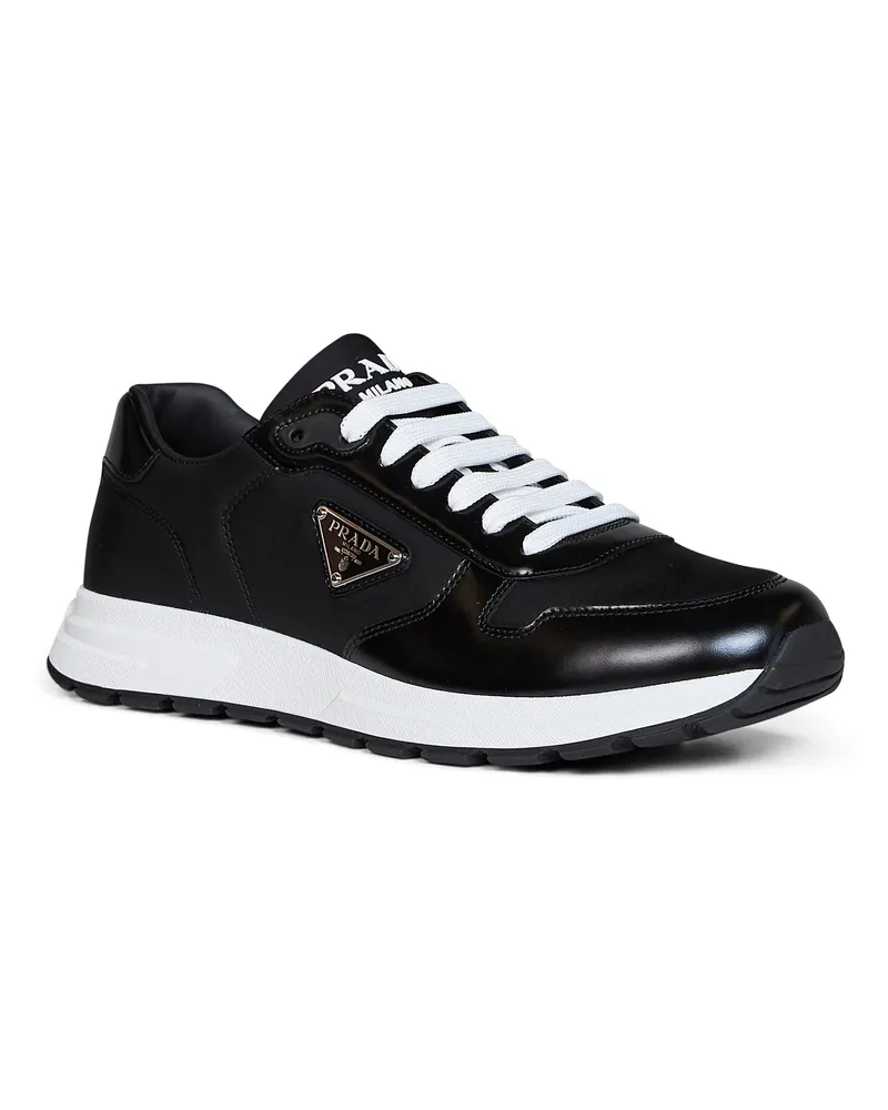 Prada Men's Sneakers Prax 01 Black Re-Nylon Leather Recycled Polyamide Trainers Black