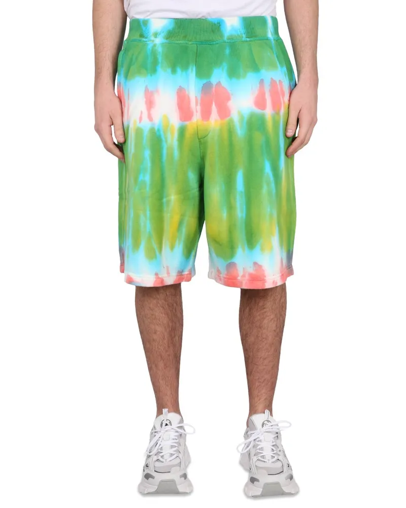 Dsquared2 Elastic Waistband Cotton Bermuda Shorts — Multicolor Multicolor