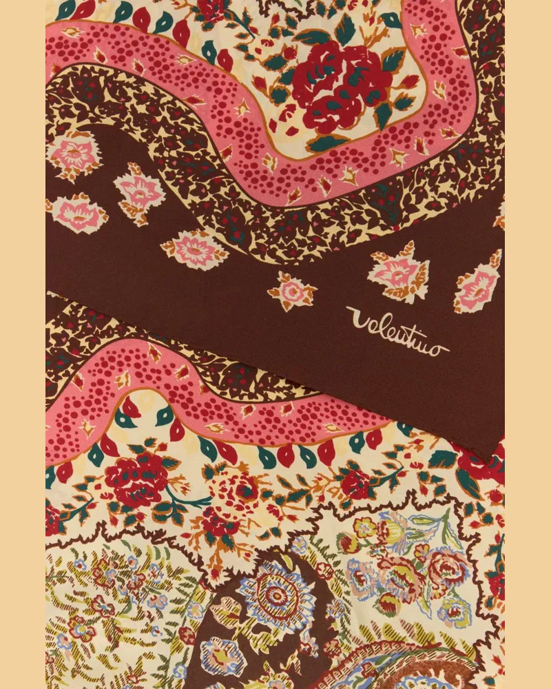 Valentino Garavani 8w2ei114bur Bv8 Multicolorbordeauxburro Silk Sciarpe E Foulard Scarfs Multicolor