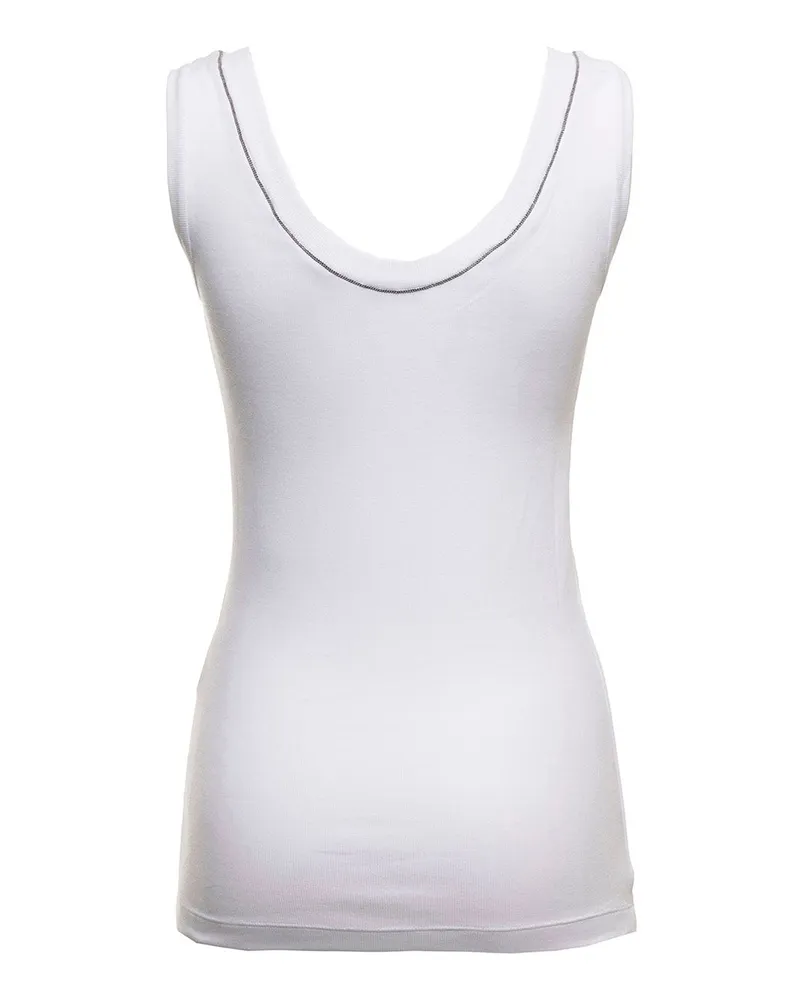 Brunello Cucinelli Women Tank Top White Cotton White