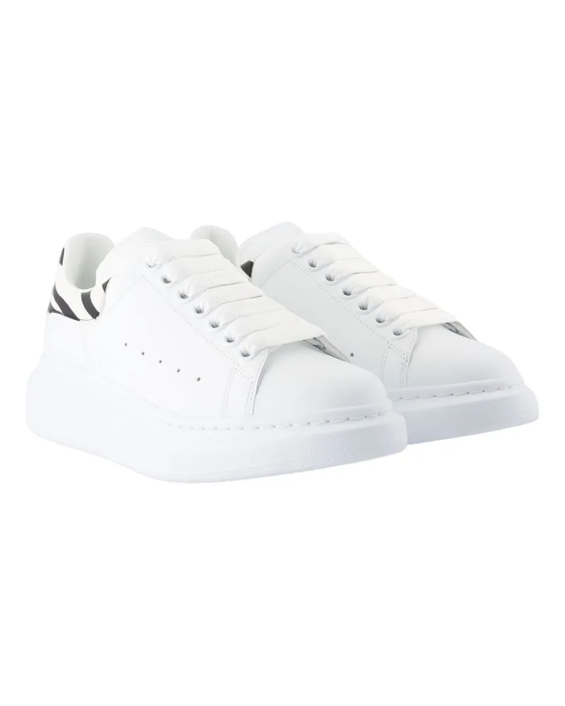 Alexander McQueen Women's Oversized Leather Sneaker White Calfskin White