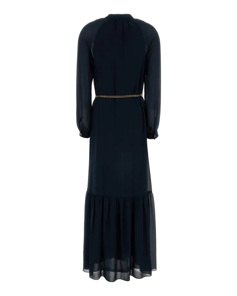 Michael Kors Women Button-Front Crepe Shirt Dress Navy Polyester Navy