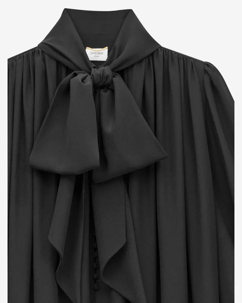 Saint Laurent Women's Dress Silk Crepe Black Black