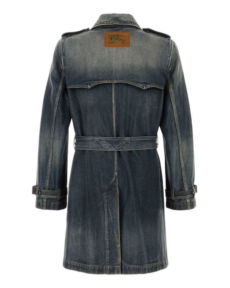Burberry Midblue Exterior: Cotton Cappotti Coat Blue