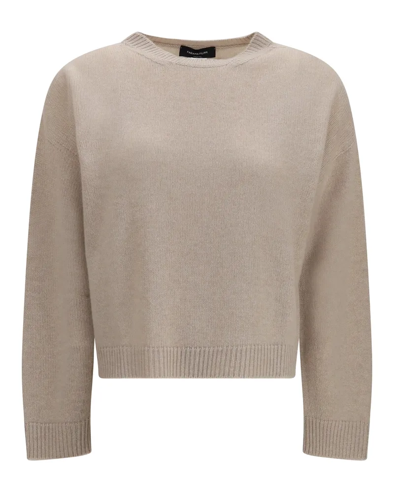 Fabiana Filippi Cashmere Crewneck Sweater — Beige Beige