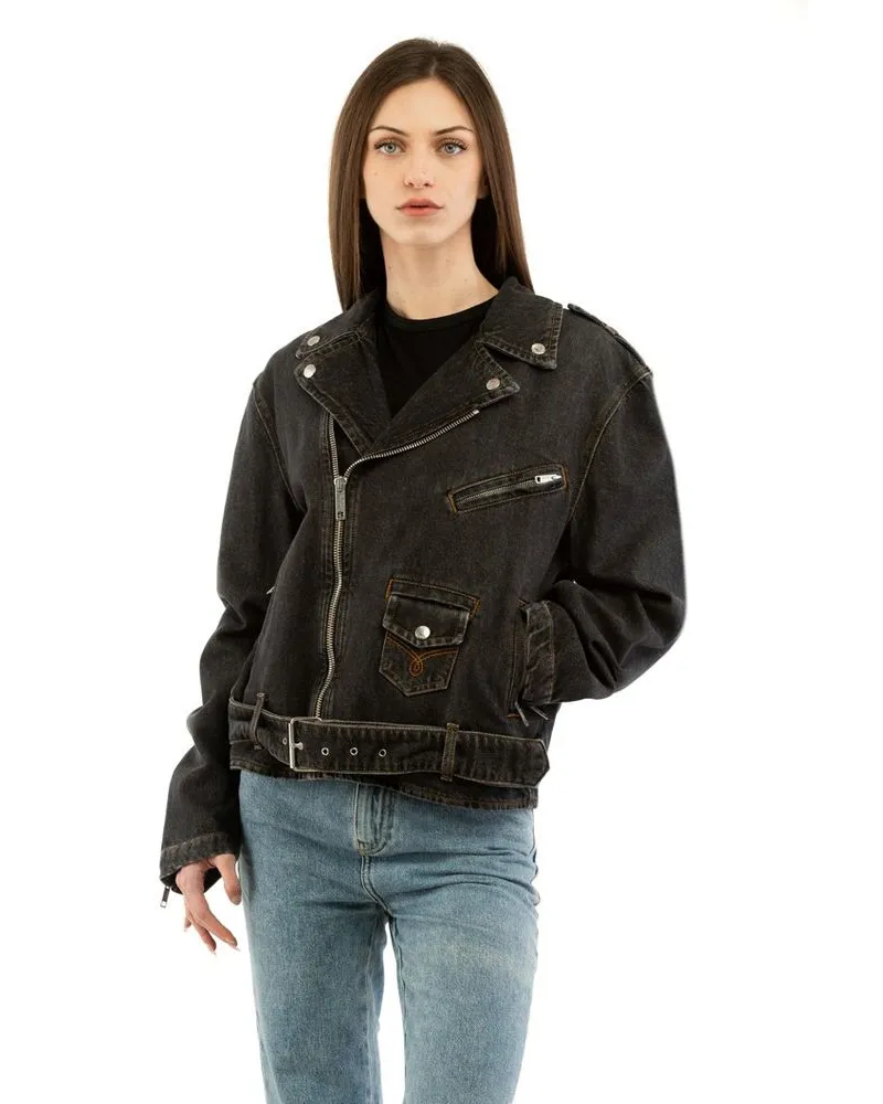 Moschino Women Multicolor Cotton Denim Jacket Clothing Black