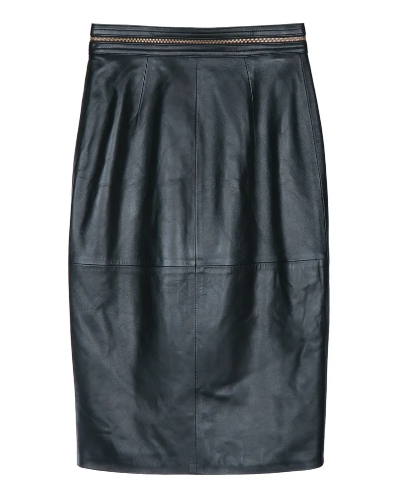 Elisabetta Franchi Women's Gonna Longuette Pelle Nero Gonne Skirt Black