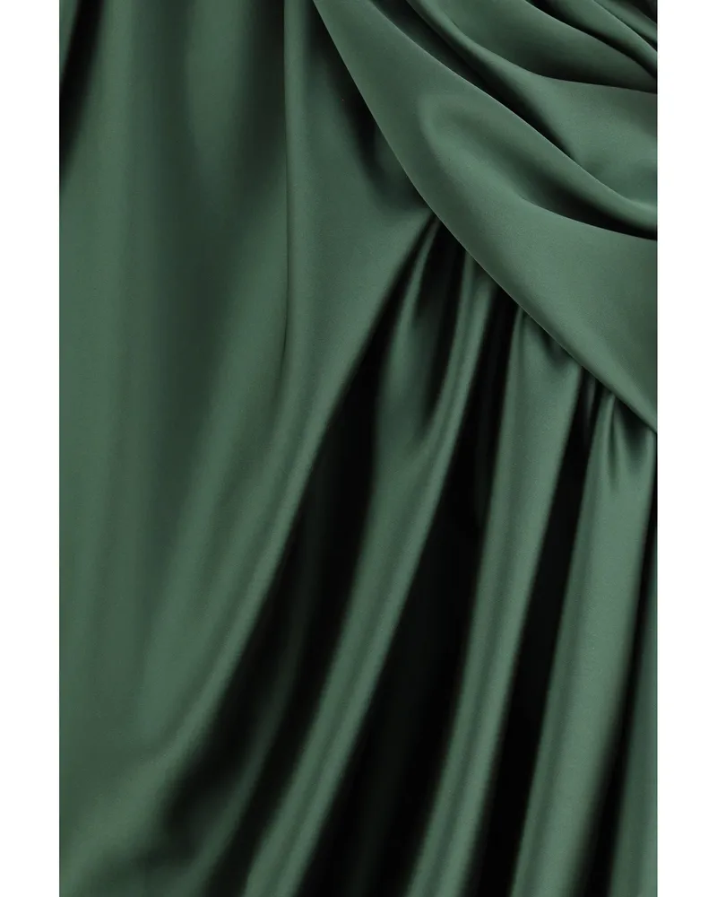 Vivienne Westwood Women's Midi Dress Draped Green Satin Polyester Green