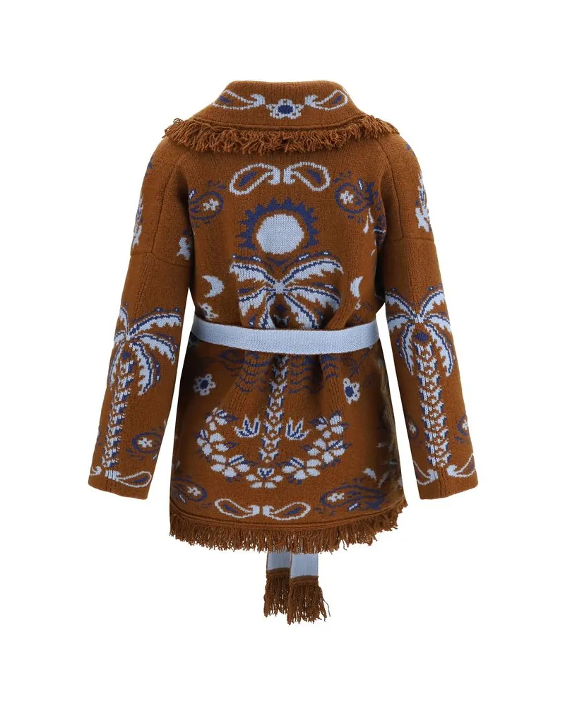 Alanui Women's Brown Wool Oves Aries Cardigan Clothing Brown