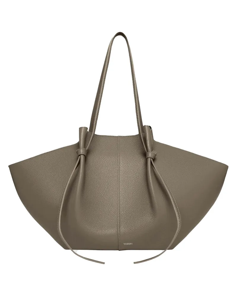 YUZEFI Women's Leather Shoulder Bag Mochi Beige Beige