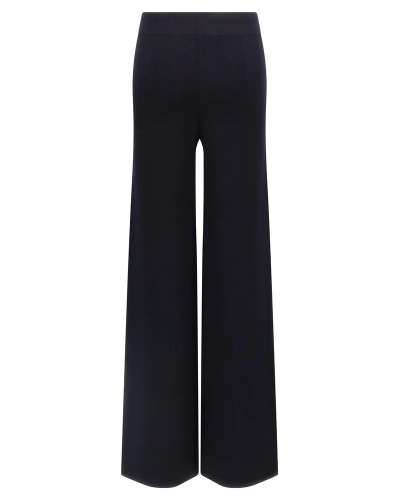 Max Mara Women Blue Viscose Casual Pants Blue