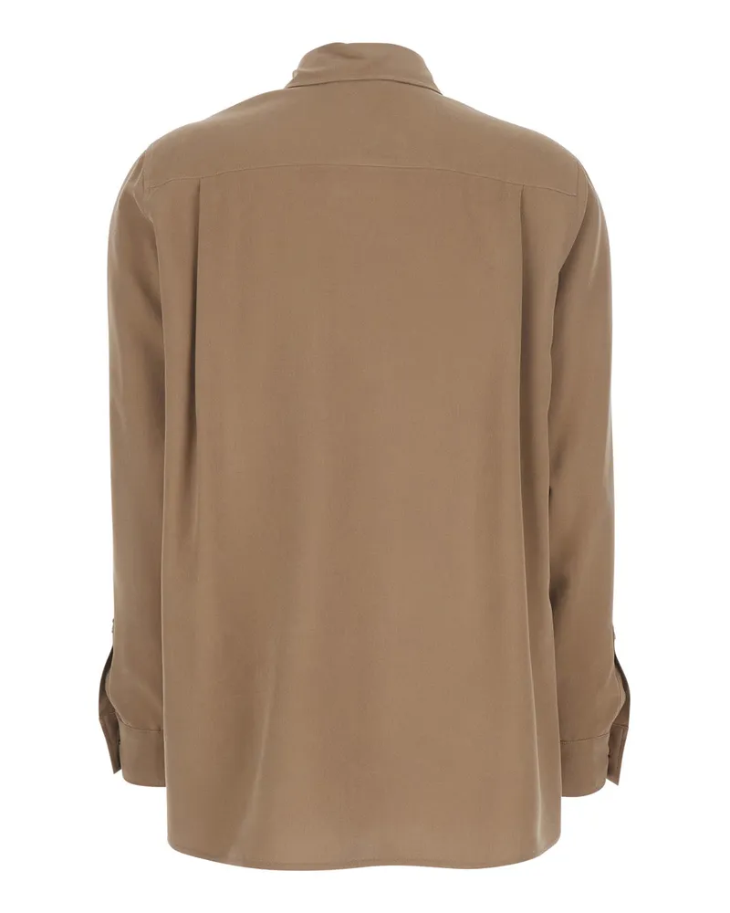 Max Mara Women's Shirt Brown Silk Blouses Brown
