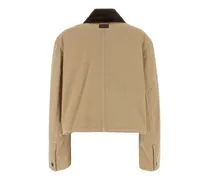 Women's Beige Cotton Parka Coat Giubbini Jacket