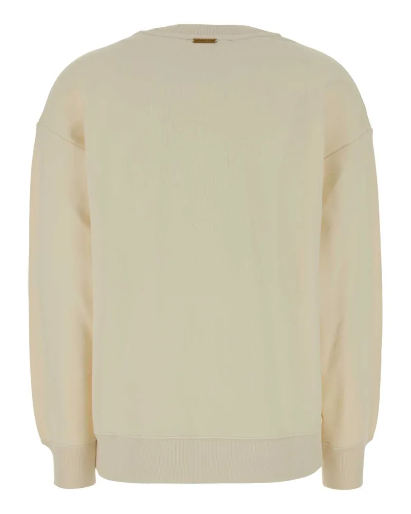 Michael Kors Women Cream Cotton Sweatshirt Bone Exterior: Maglie Sweater Beige