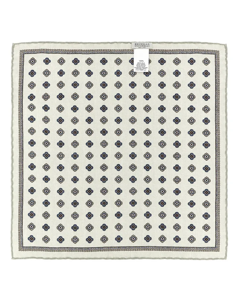 Brunello Cucinelli Silk Medaglione Scarf — Sage green Sage