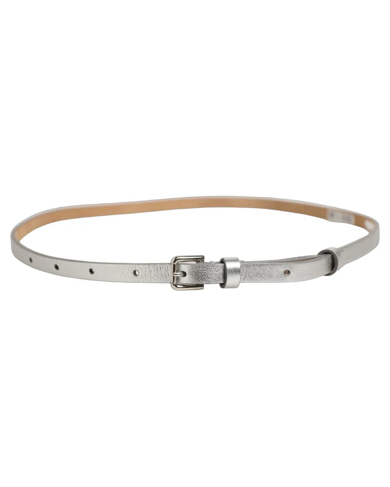 Dolce & Gabbana Metallic Leather Belt — Silver Silver