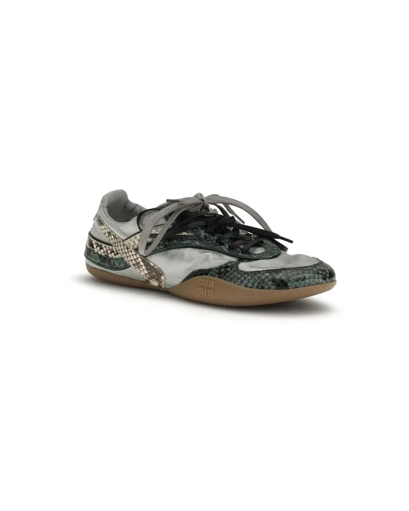 Miu Miu Women's Gray Recycled Polyester Athletic Sneakers Gray