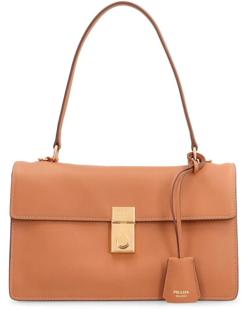 Prada Women's Leather Shoulder Bag Soft Sound Caramel Calf Handbags Hand Caramel
