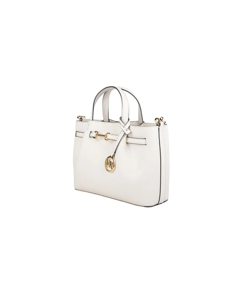 Michael Kors Women's Satchel Bag Light Cream Cowhide - Bucket-Bags White
