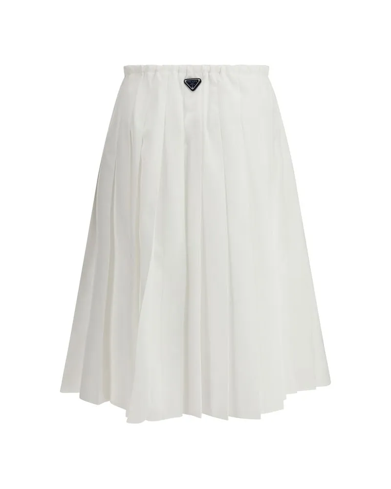 Prada Women's White Cotton Long Skirt White