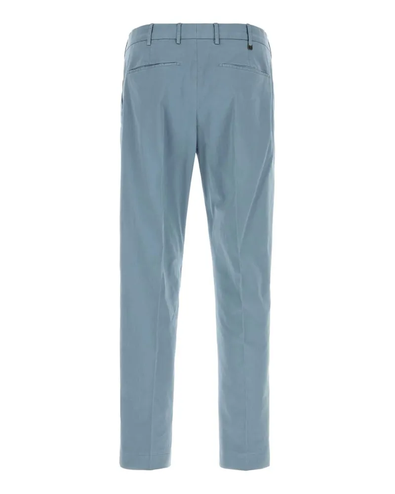 PT TORINO Men's Stretch Cotton Trousers Blue Elastane Blue