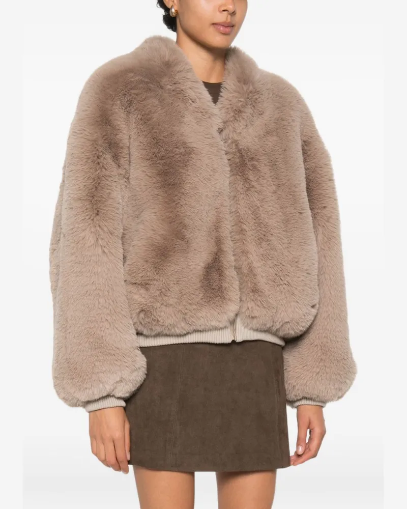 032c Faux-Fur Coat — Taupe Taupe