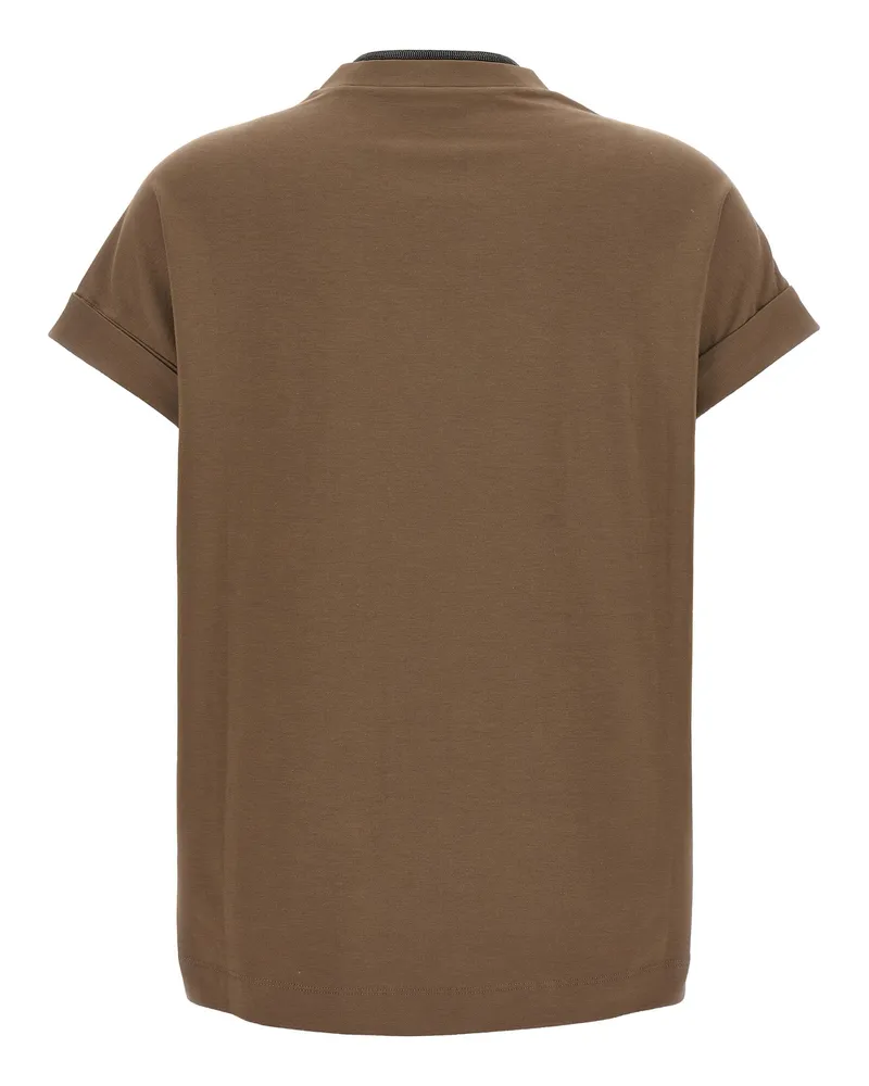Brunello Cucinelli Women's Brown Cotton T-Shirt Brown