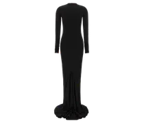 Cotton Jersey Maxi Dress — Black