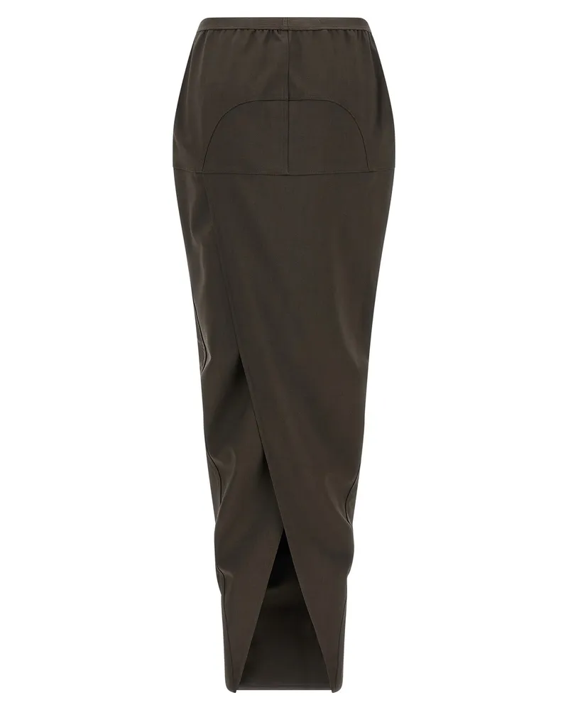 Rick Owens Women's Gray Wool Mini Skirt Gray