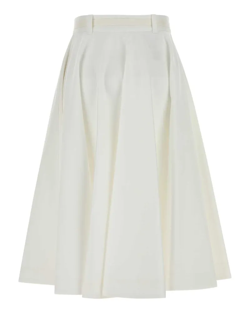 Prada Women's White Twill Skirt Bianco Exterior: Cotton Gonne White