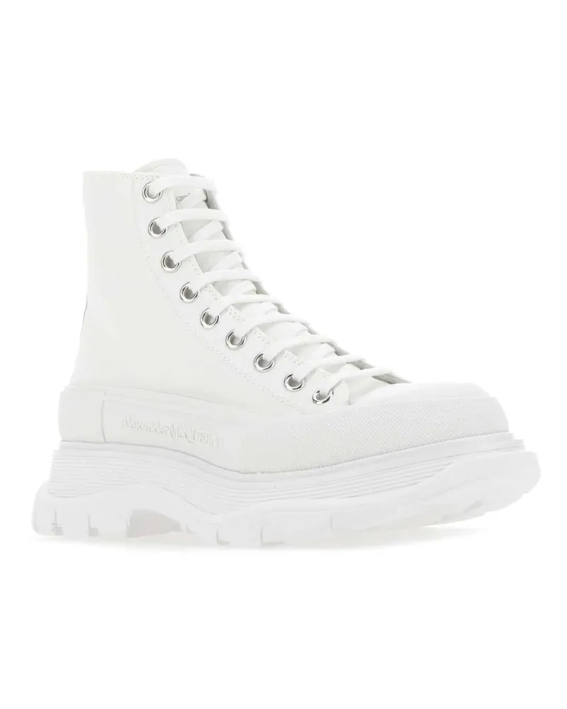 Alexander McQueen Men's White Canvas Sack Sneakers 9000 White