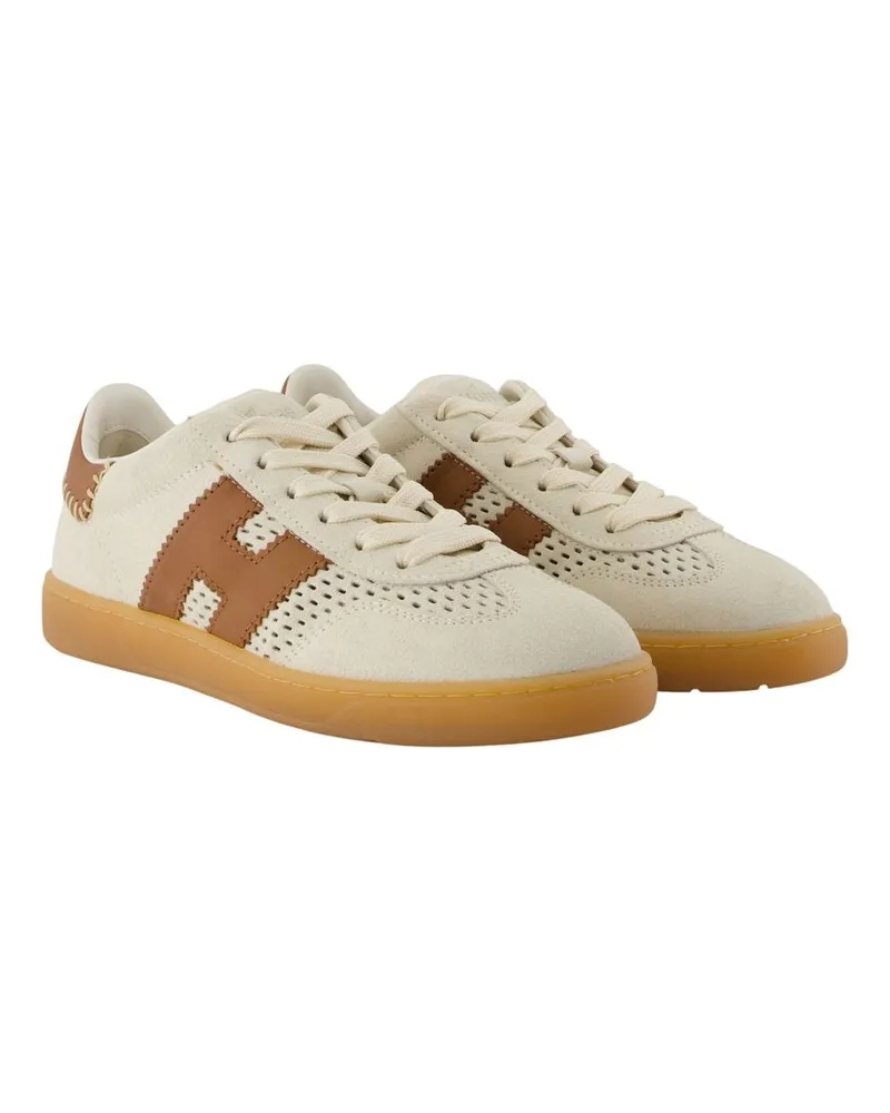 Hogan Women's Cool Sneakers -  Leather Multicolor Calfskin Shoes Beige