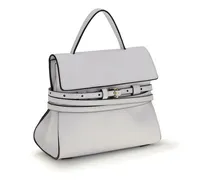 Women's Tie Me Top Handle Bag White Calf Leather Bos